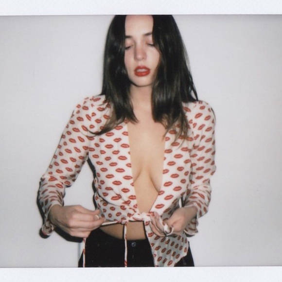 Realisation Par Tops - Realisation Par Bianca Silk Top Red Lip